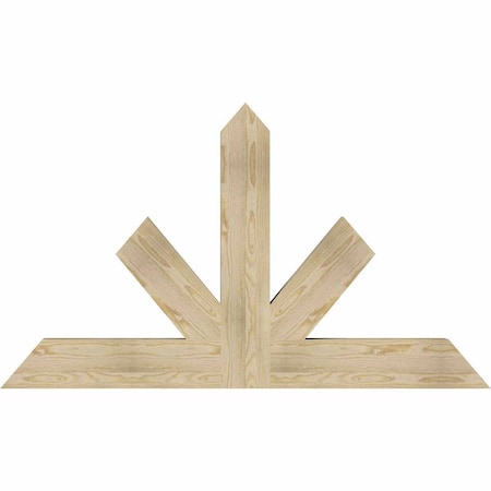Ekena Millwork Saratoga Rough Sawn Timber Gable Bracket, Douglas Fir, 60"W x 35"H x 4"D x 6"F, 14/12 Pitch GBW060X35X0406SAR00RDF